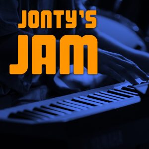 hands playing a piano with the logo Jonty's Jam